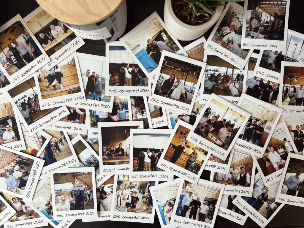 Polaroid Bilder unserer Mitarbeitenden beim Sommerfest